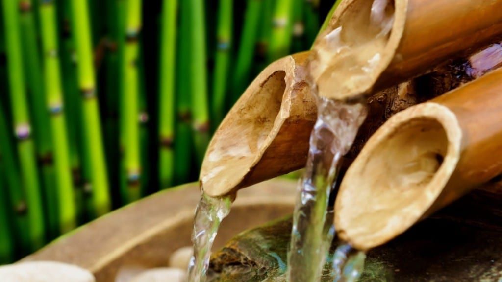 Image of water coming out of bamboo