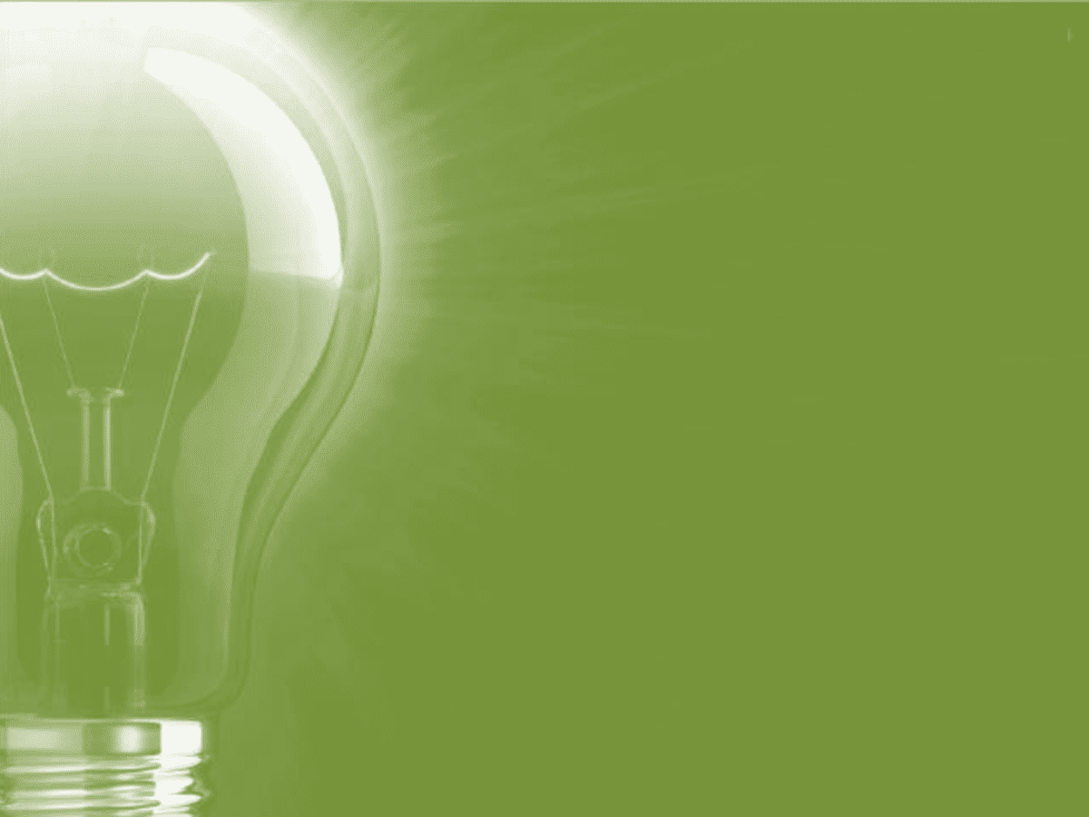 Image of a light bulb with a green background
